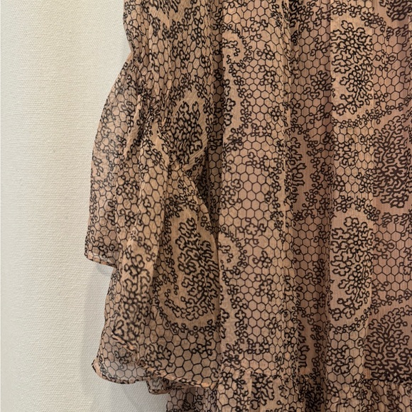 Elizabeth and James V-Neck Boho Dress in Pink & Brown - Picture 6 of 12